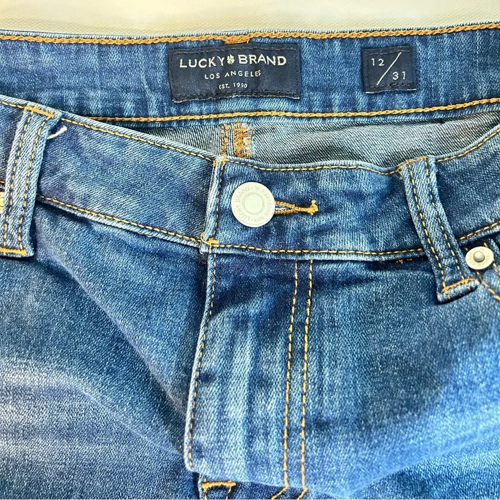 Lucky Brand Shorts Women's 12 Blue Denim Jeans Shorts The Roll Up - Picture 5 of 13